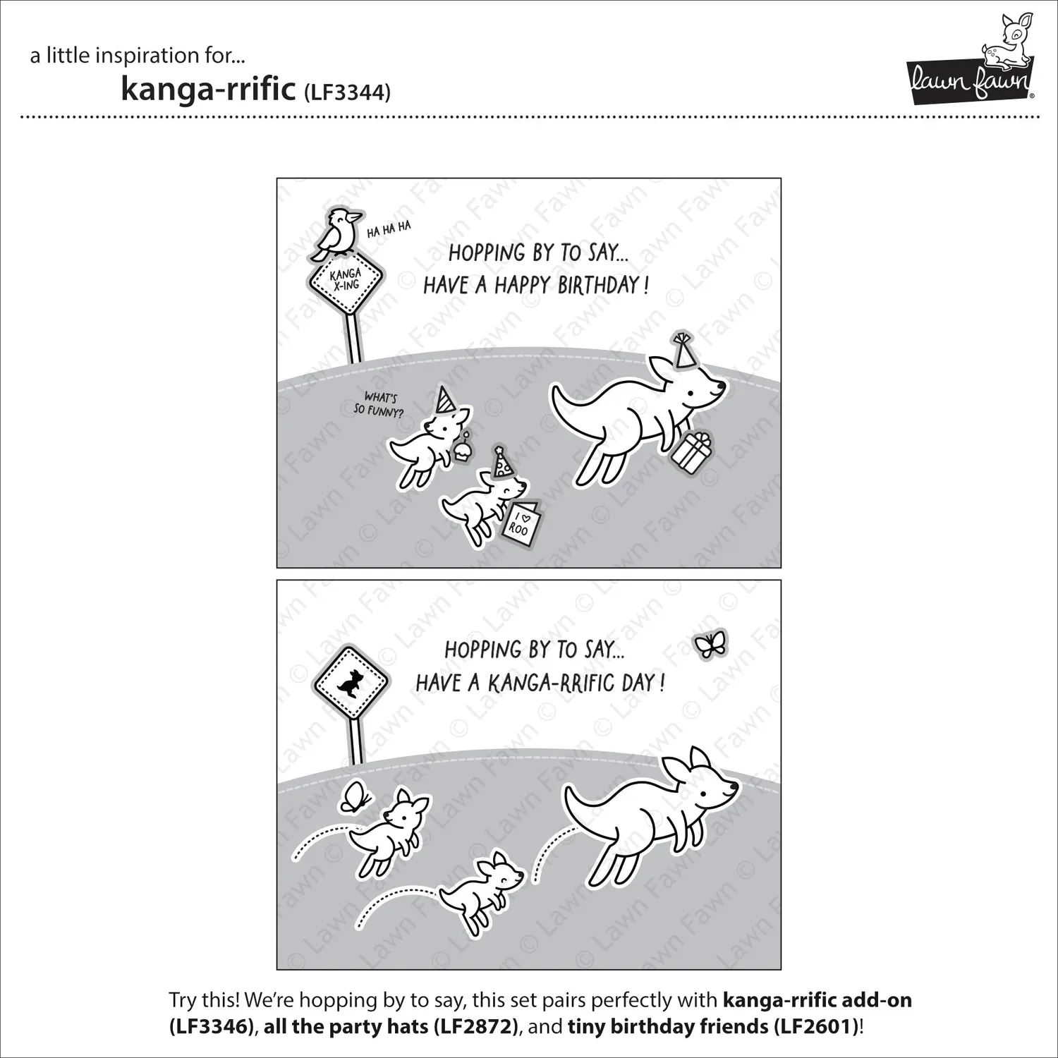 Lawn Fawn Kanga-rrific Stempelset Känguru Muttertag