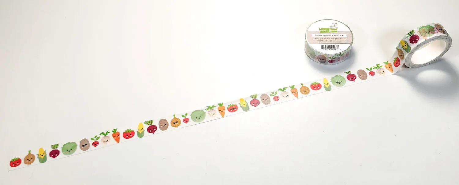 Lawn Fawn Happy Veggies Washitape Gemüse 15mm 10m