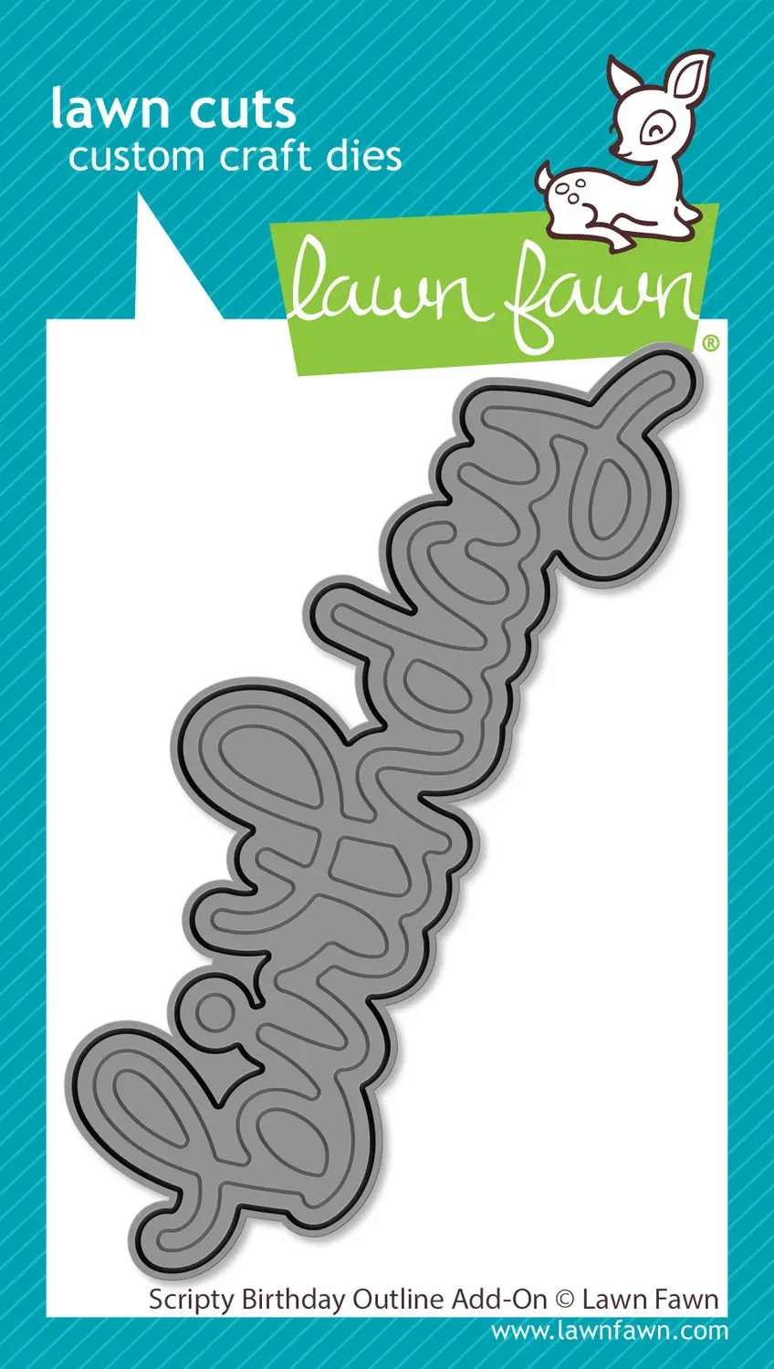 Lawn Fawn Scripty Birthday Outline Stanze Kontur