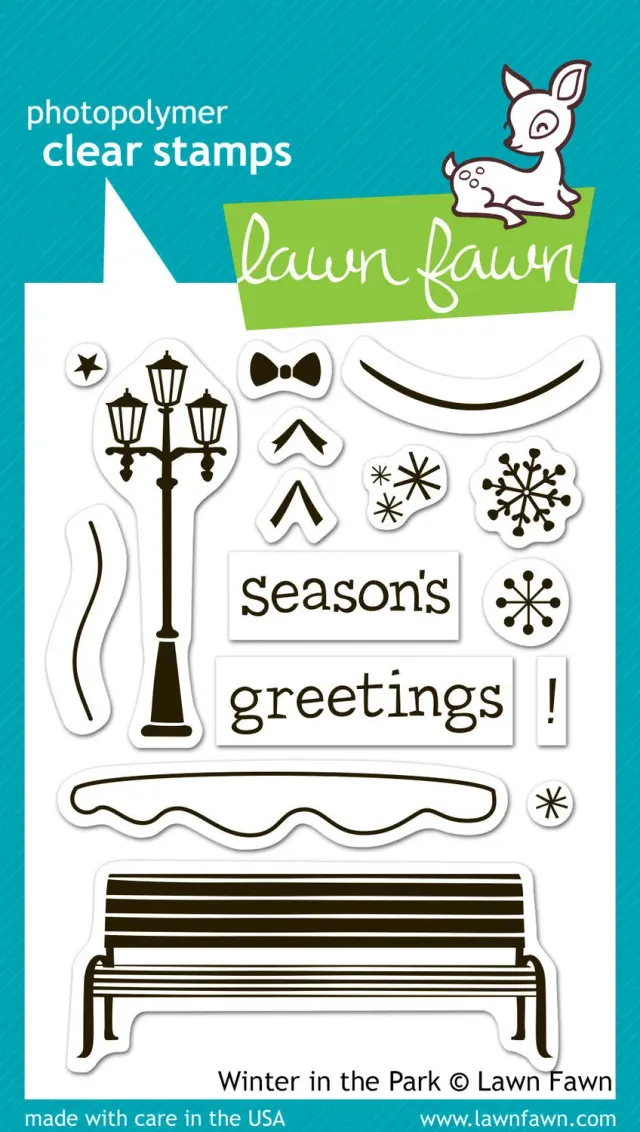 Lawn Fawn Winter in the Park Stempelset Schnee 16-tlg