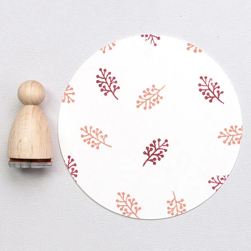Perlenfischer Knospenzweig Stempel 15 x 8 mm Holz