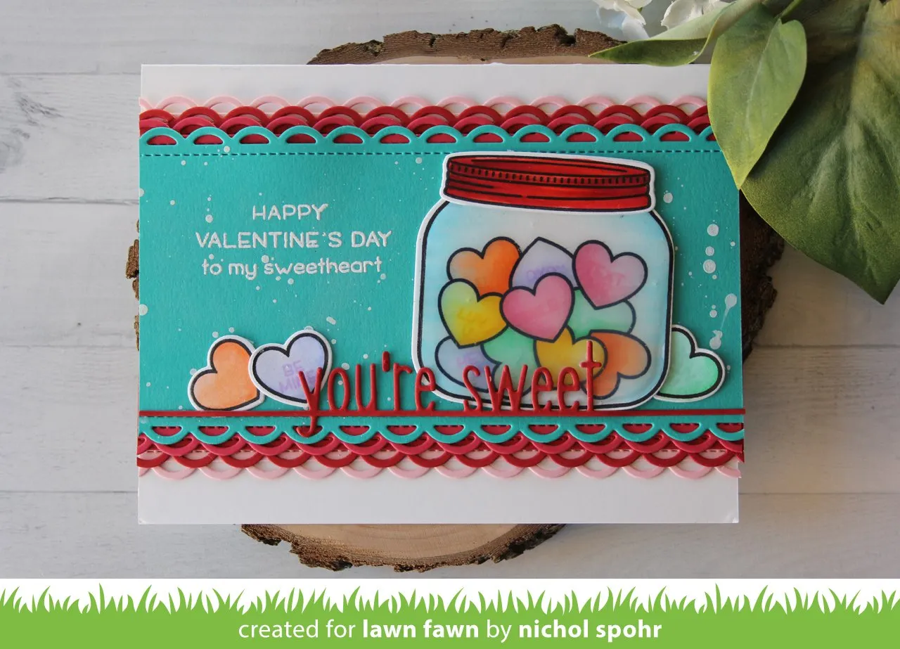 Lawn Fawn How You Bean Conversation Heart Stempelset