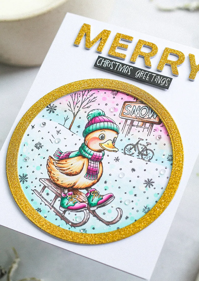 StudioLight Essentials Duck on a Sleigh Clear Stamp Ente