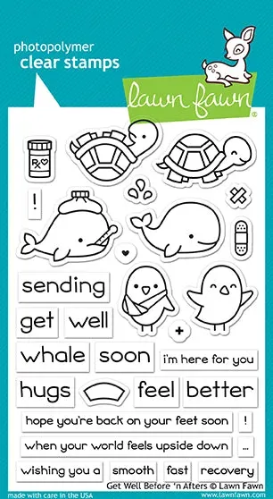 Lawn Fawn Get Well Before n Afters Stempelset Gute Besserung