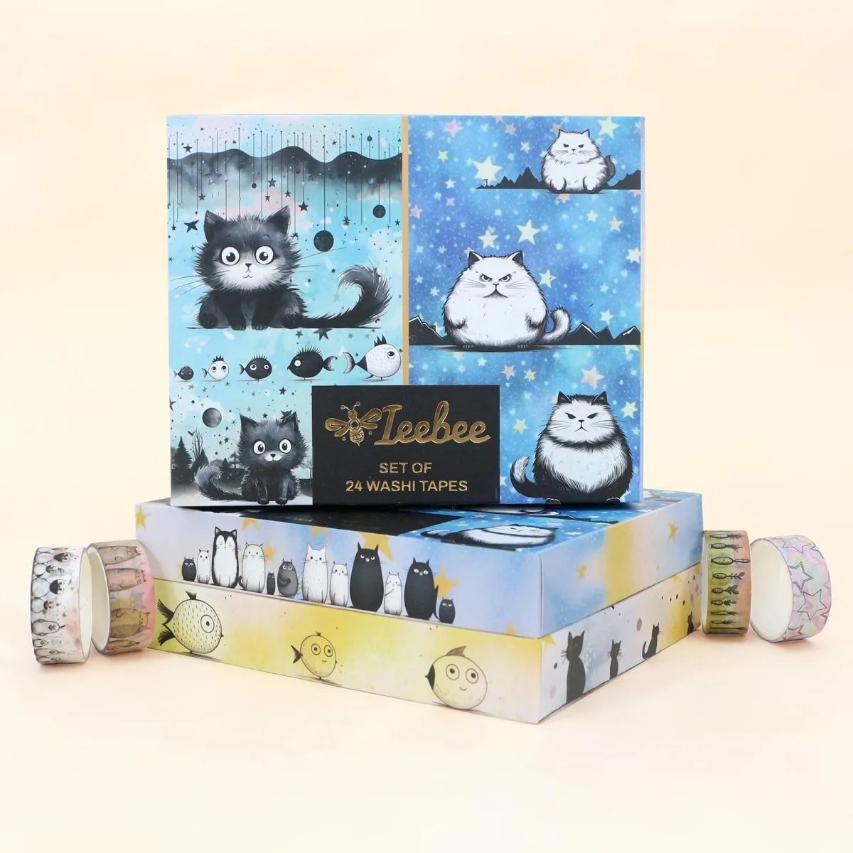 Ieebee Tier Washi Tape 24 Rollen Katze Hund Hase