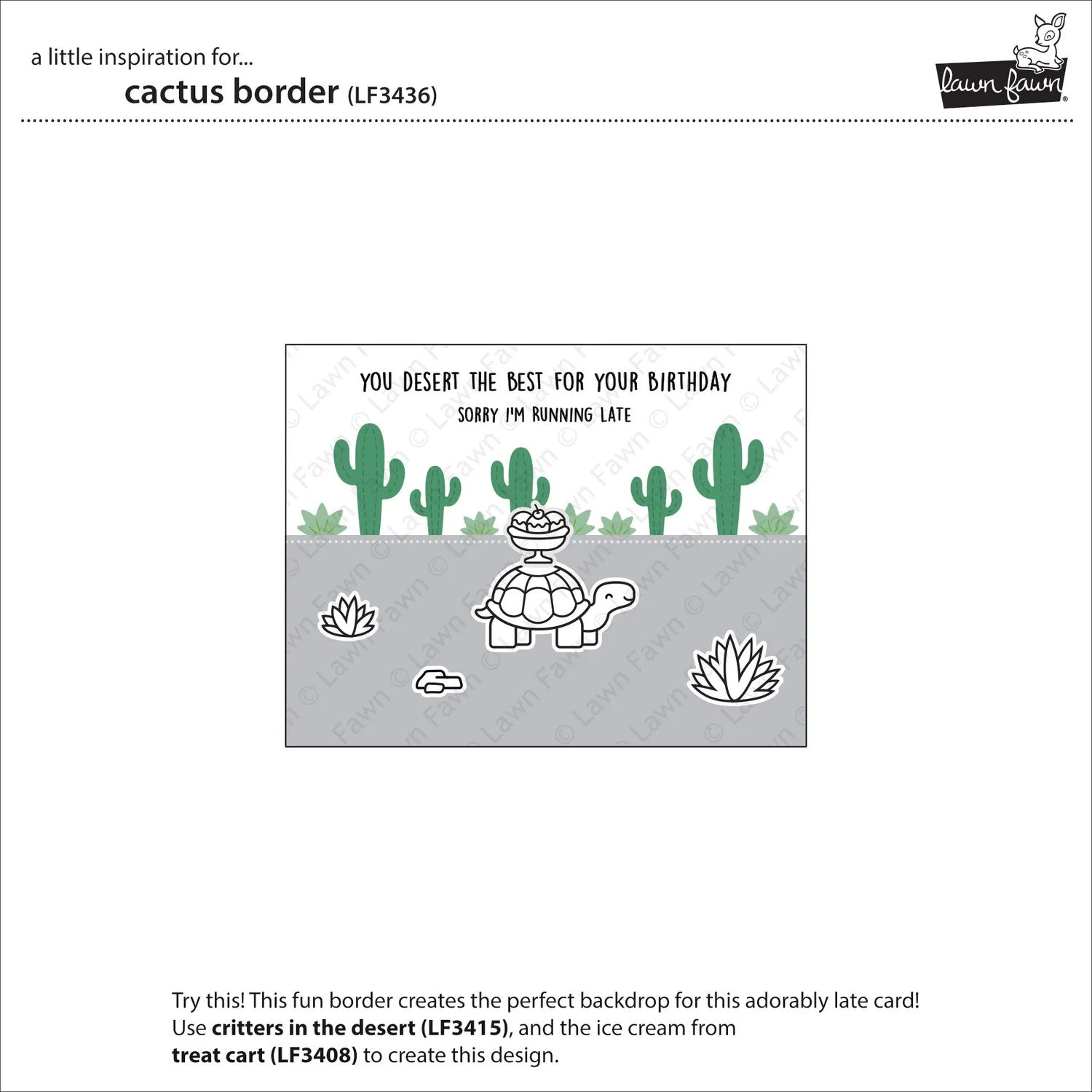 Lawn Fawn Lawn Cuts Cactus Border Stanzen gerade 4-teilig