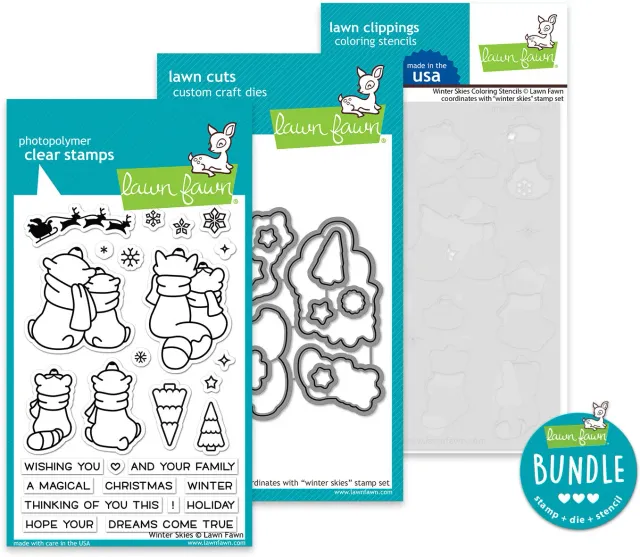 Lawn Fawn Winter Skies Stempel Stanzen Stencil Set Winter