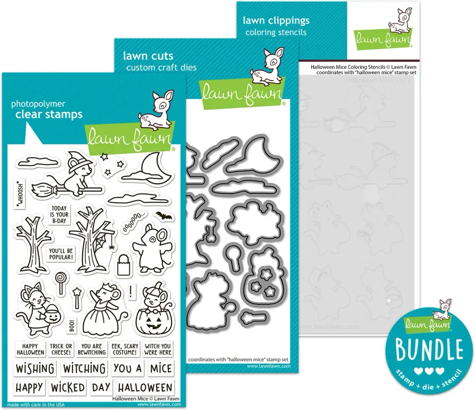 Lawn Fawn Halloween Mice Stempel Bundle Halloween