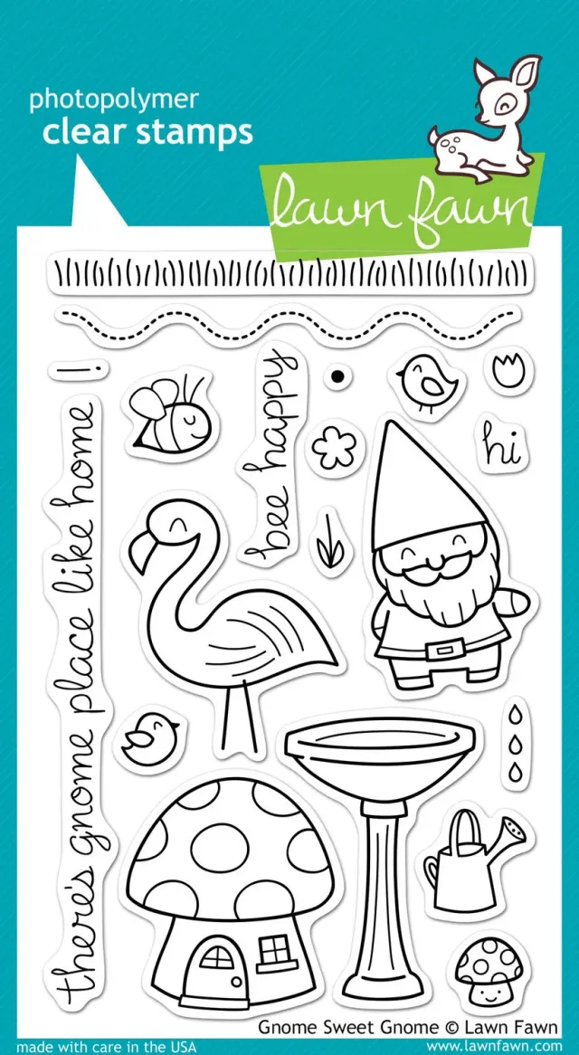Lawn Fawn Gnome Sweet Gnome Stempelset Garten 20-teilig