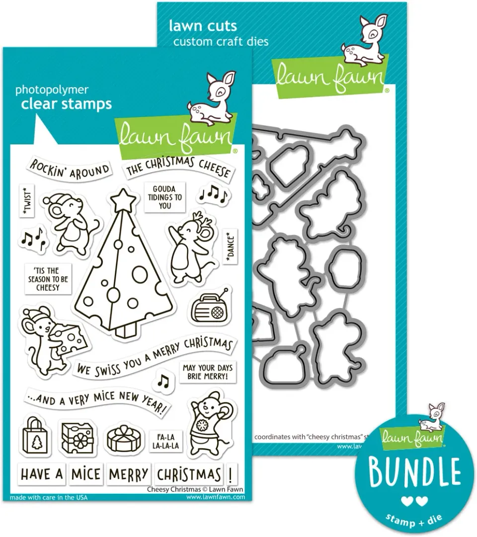 Lawn Fawn Cheesy Christmas Stempel + Stanzen Bundle