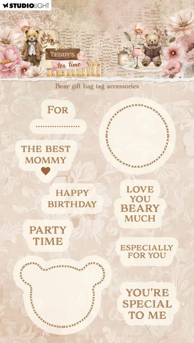 StudioLight Teddy's Tea Time Clear Stamp Bär Geschenk