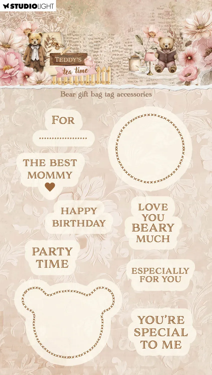 StudioLight Teddy's Tea Time Clear Stamp Bär Geschenk