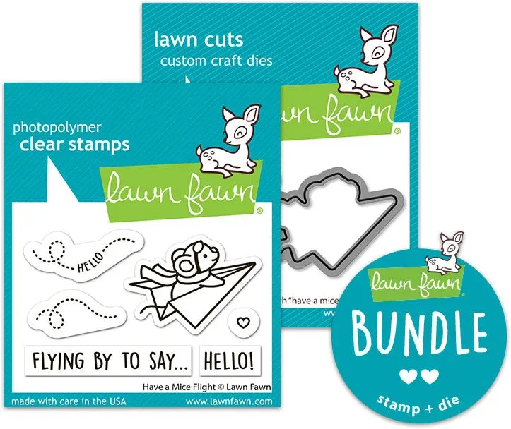 Lawn Fawn Have a Mice Flight Stempelset mit Stanzschablonen