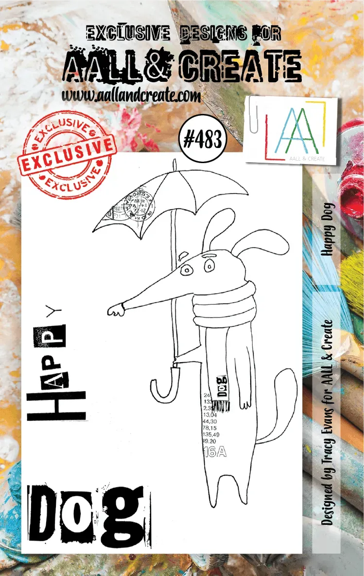AALL and Create 483 Happy Dog Stempelset A7 Photopolymer Hund