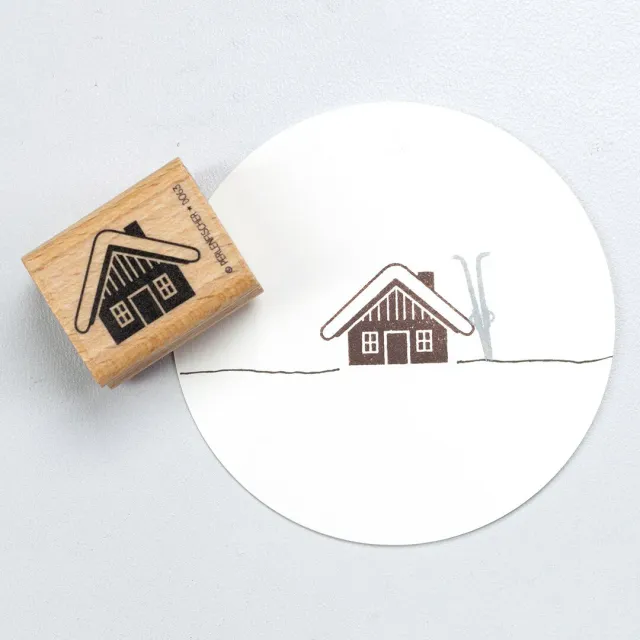 Perlenfischer Stempel Hütte 17x26 mm lackiert