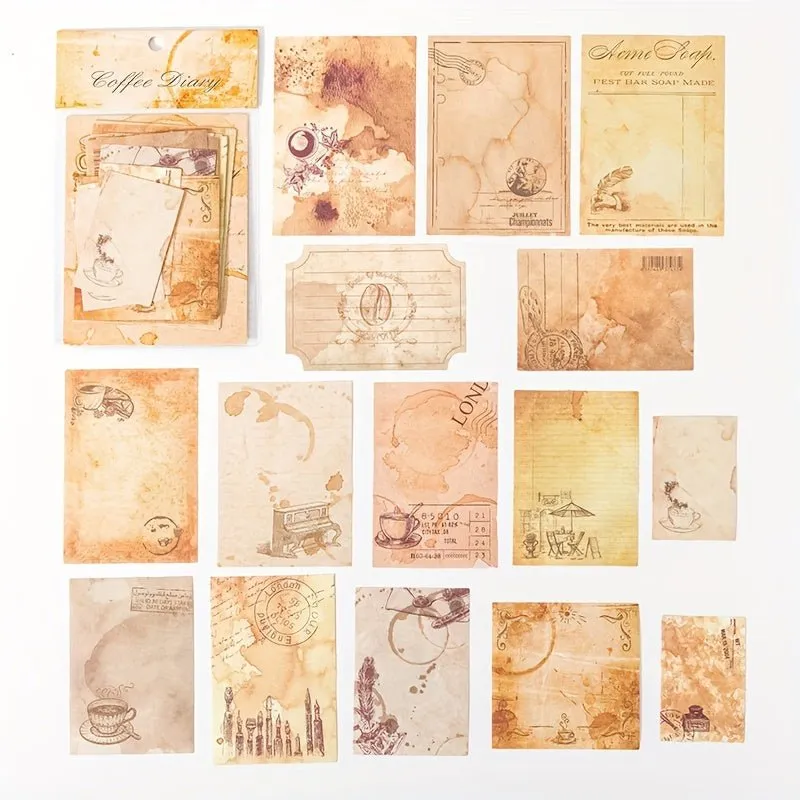 Ieebee Retroism Coffee Diary Papier Set 30 Blatt Vintage