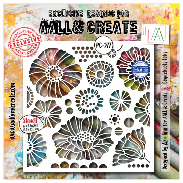 AALL and Create PC-277 Coquelicots Jolis Schablone 15x15