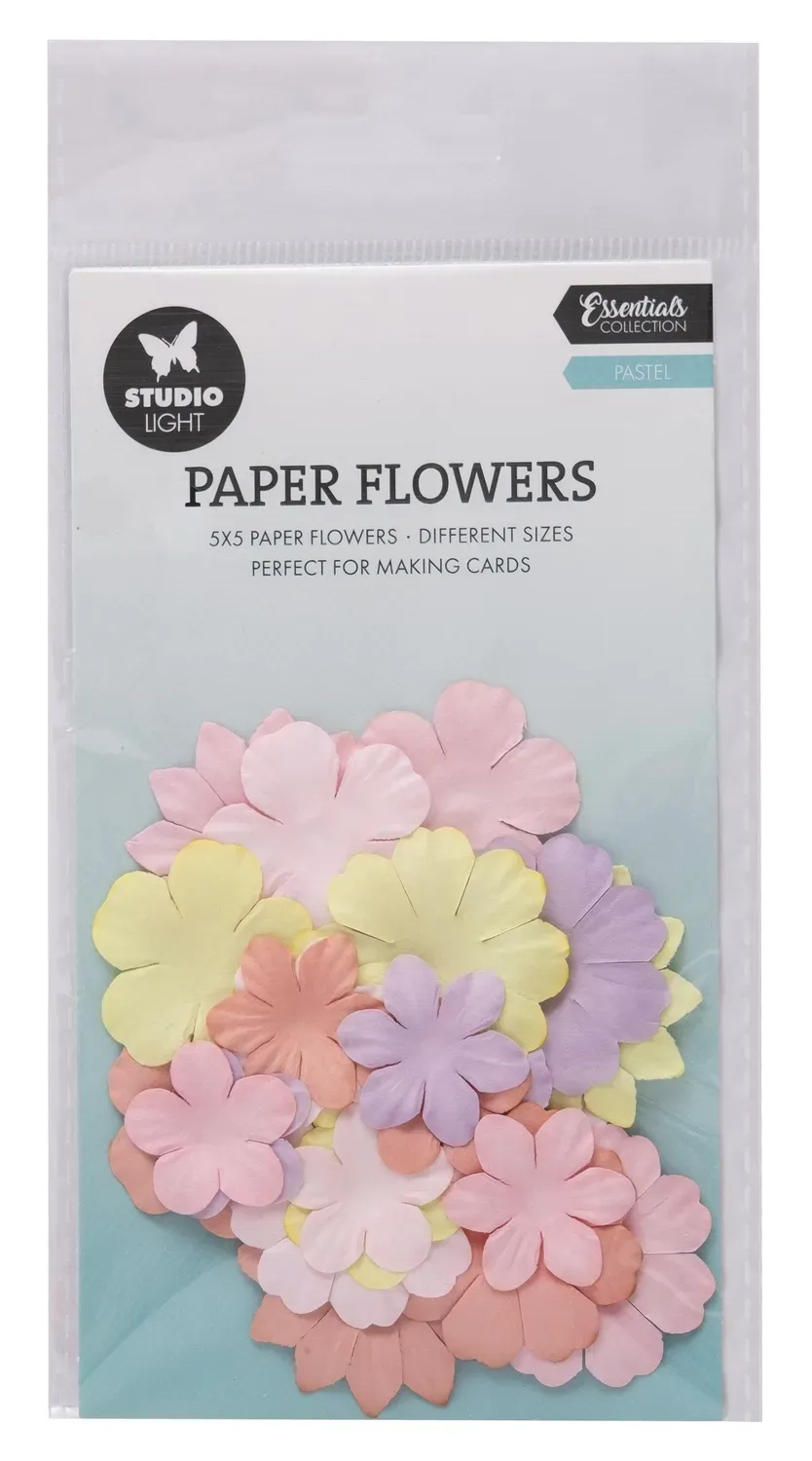 Studio Light Essentials Papierblumen Pastell 25 Stück