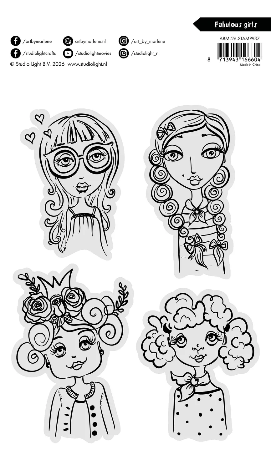 Art by Marlene 2026 Clear Stamp Fabulous Girls Mädchenmotive