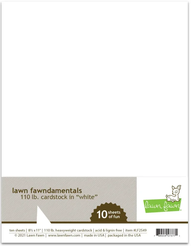 Lawn Fawn LF2549 Cardstock Weiß 10 Bogen extra stark