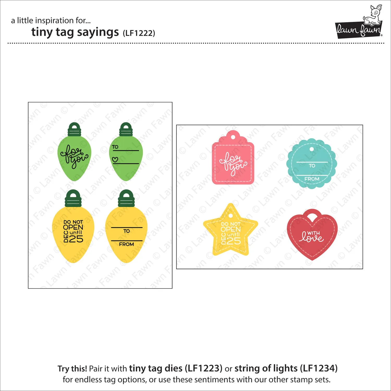 Lawn Fawn Tiny Tag Sayings Clear Stamps Geschenkanhänger Sprüche