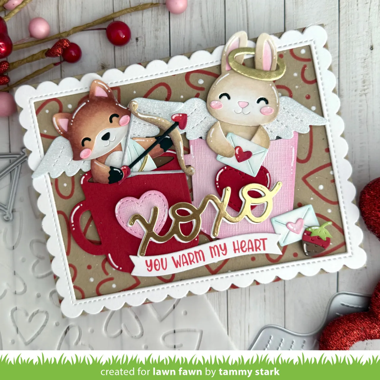 Lawn Fawn Outline Hearts Schablone 15x15cm Liebe
