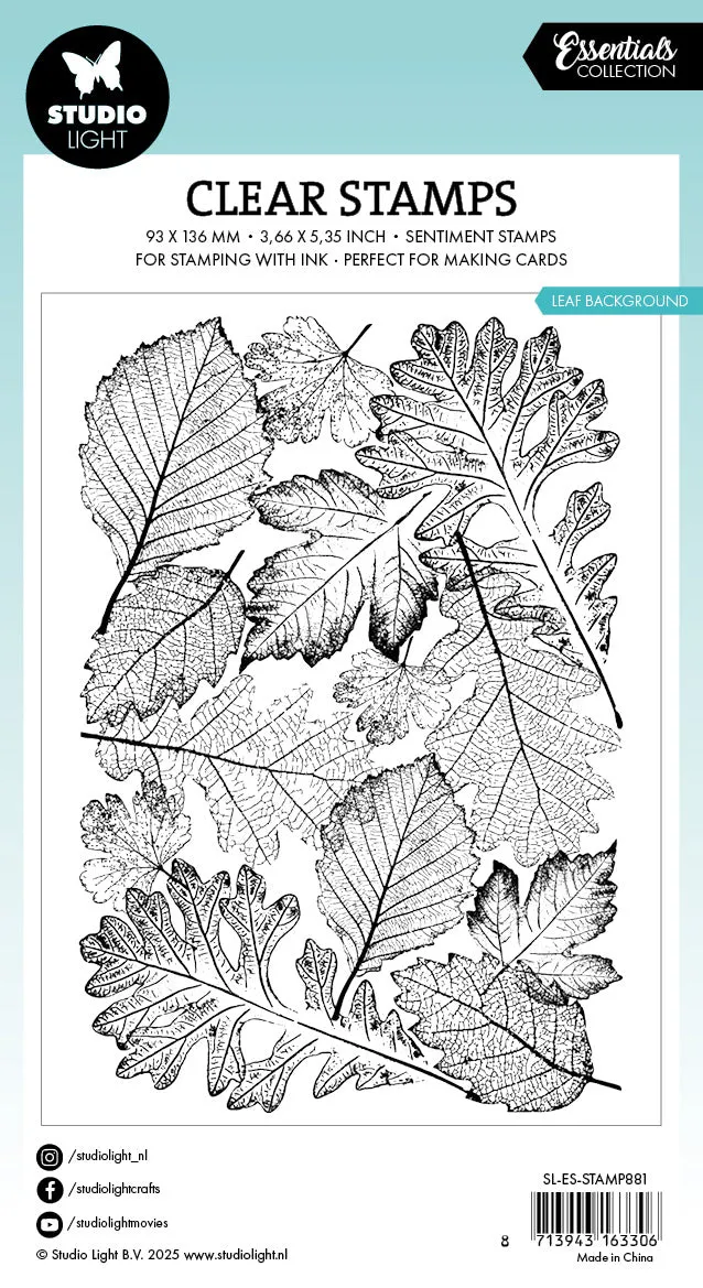StudioLight Essentials Leaf Background Clear Stempel 93x136 mm