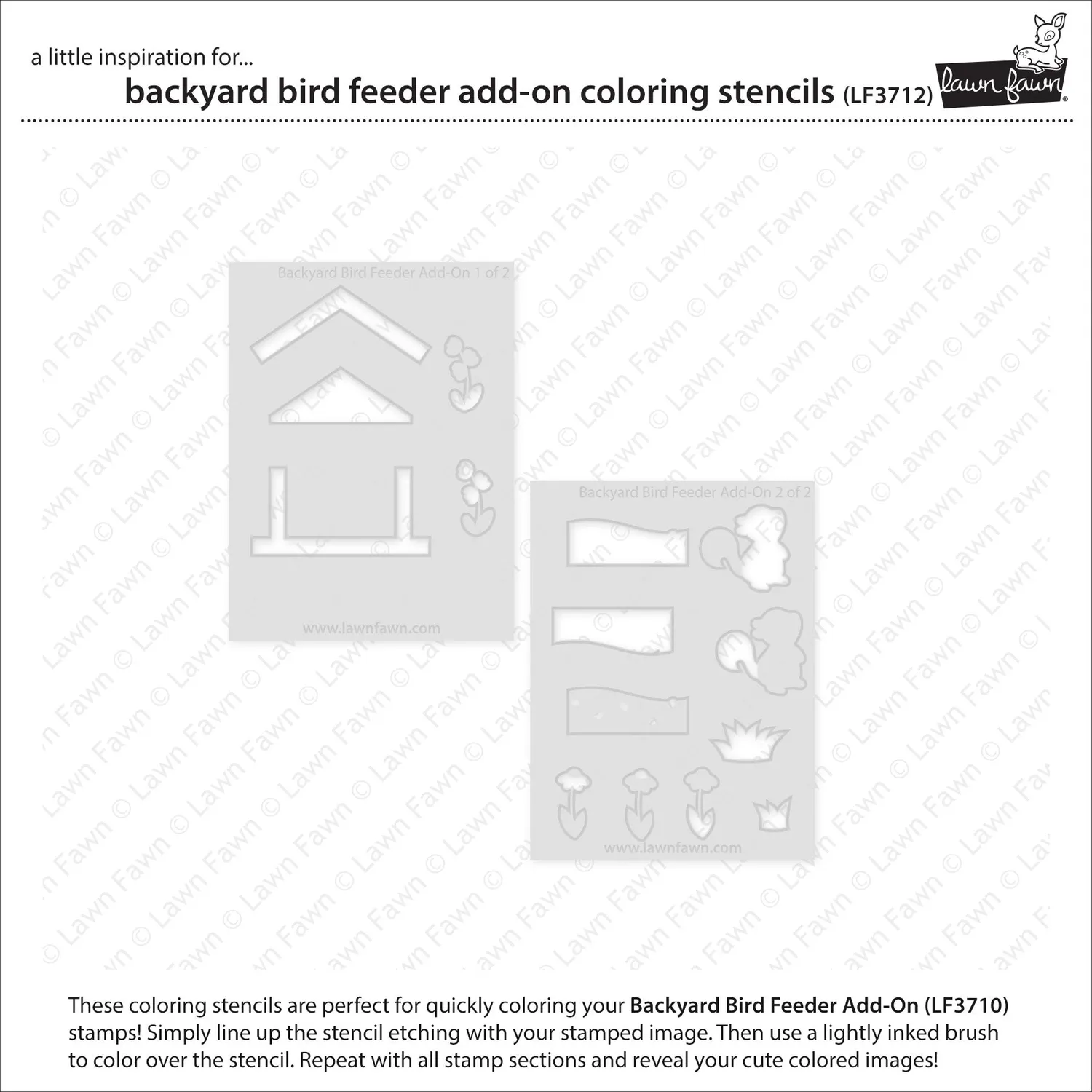 Lawn Fawn Backyard Bird Feeder Add-On Coloring Stencils