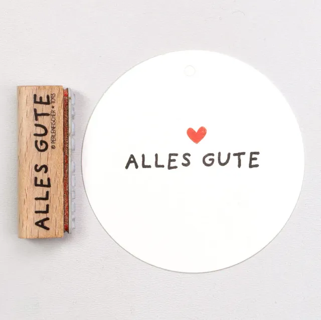 Perlenfischer Alles Gute Stempel Schriftzug 45 mm