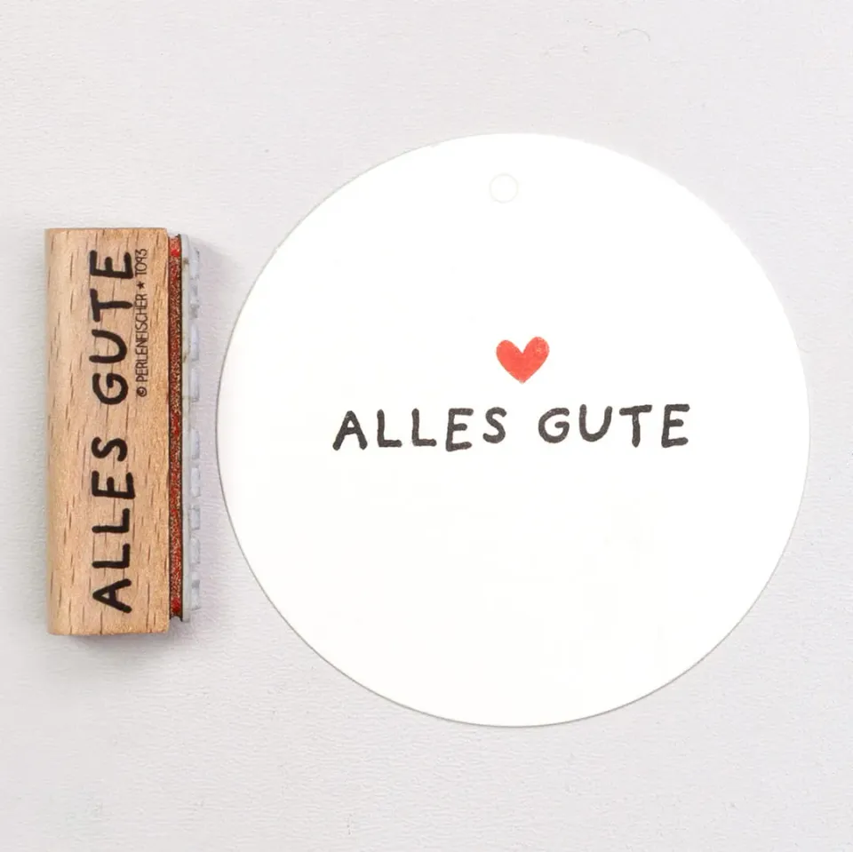 Perlenfischer Alles Gute Stempel Schriftzug 45 mm