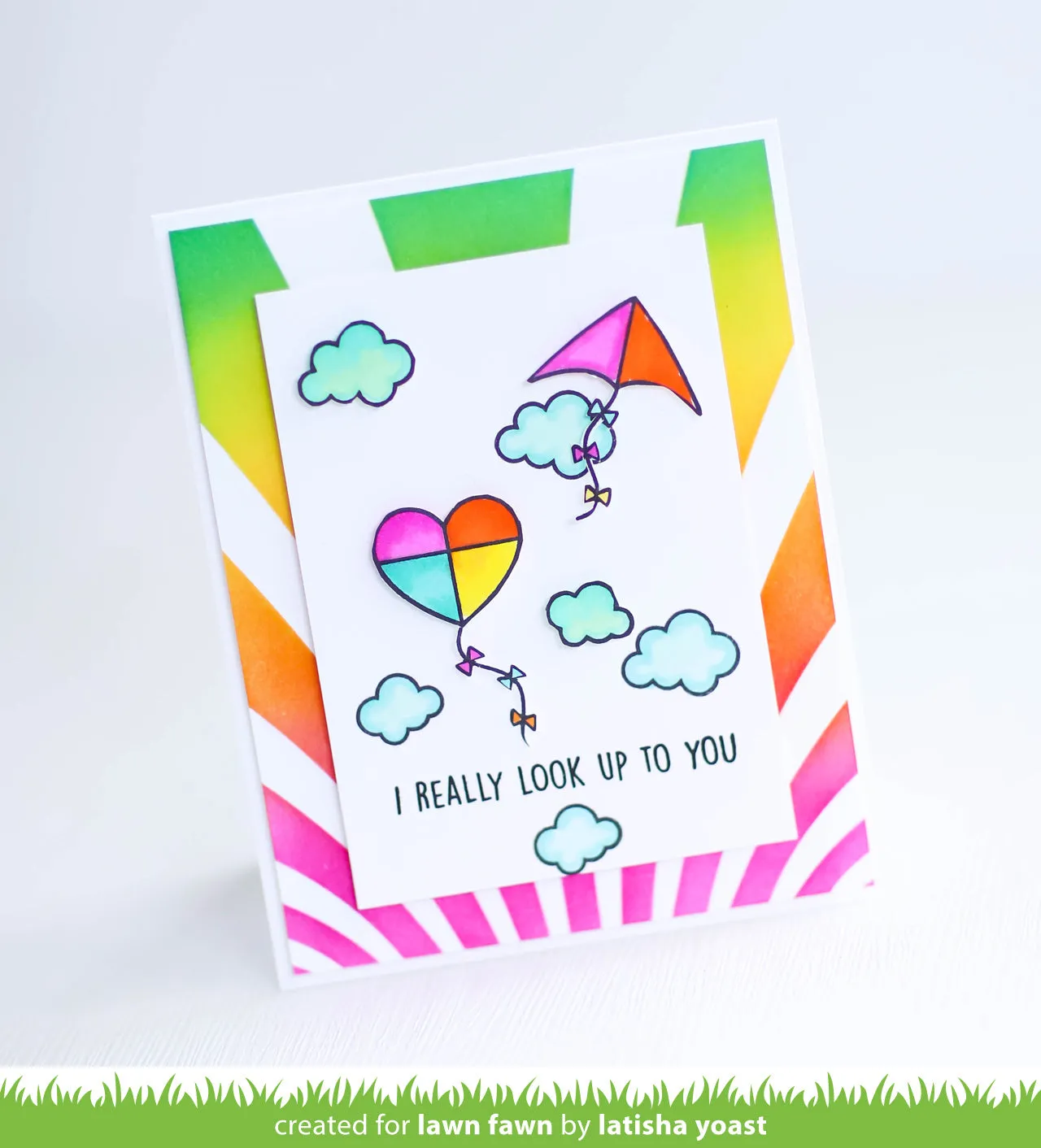 Lawn Fawn Draped Ribbons Schablone 15x15cm Hintergrund