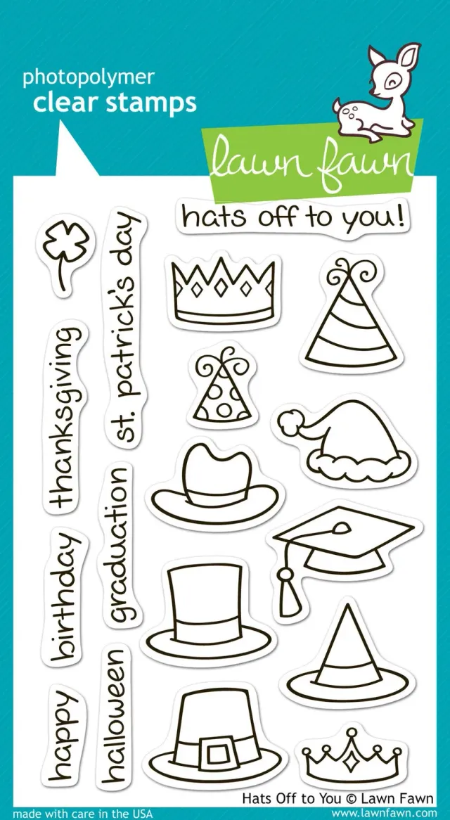 Lawn Fawn Hats Off To You LF313 Stempelset 18 Hüte