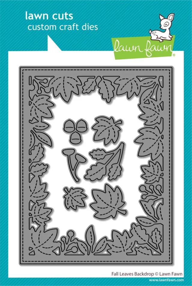 Lawn Fawn Fall Leaves Backdrop Stanzschablone Herbst