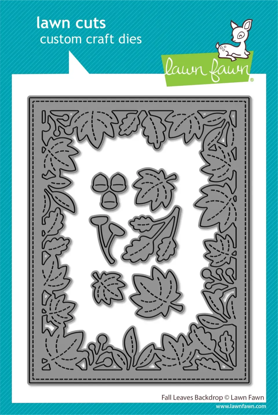 Lawn Fawn Fall Leaves Backdrop Stanzschablone Herbst