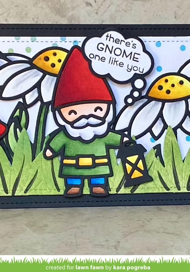 Lawn Fawn Garden Gnome Stanzform Gartenzwerg Pilz