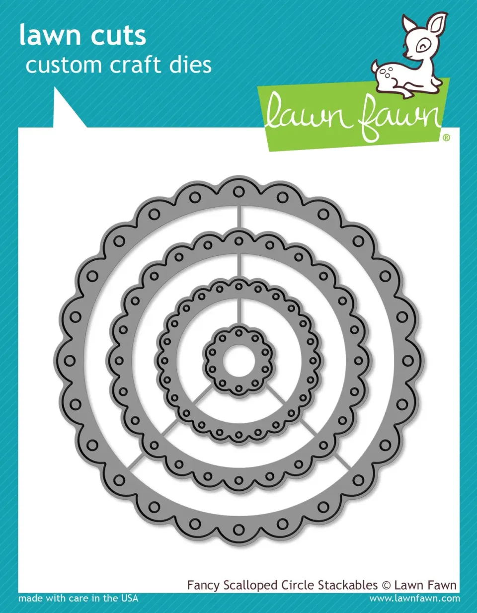Lawn Fawn Lawn Cuts Fancy Scalloped Circle Stackables Stanzen 4-tlg Spitze