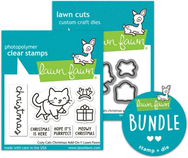 Lawn Fawn Cozy Cats Christmas Add-On Bundle Stempel+Stanze
