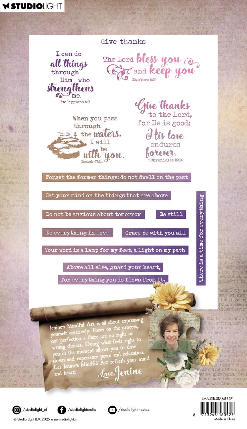 StudioLight Jenine's Mindful Art Growing & Blooming Clear Stempel Give thanks