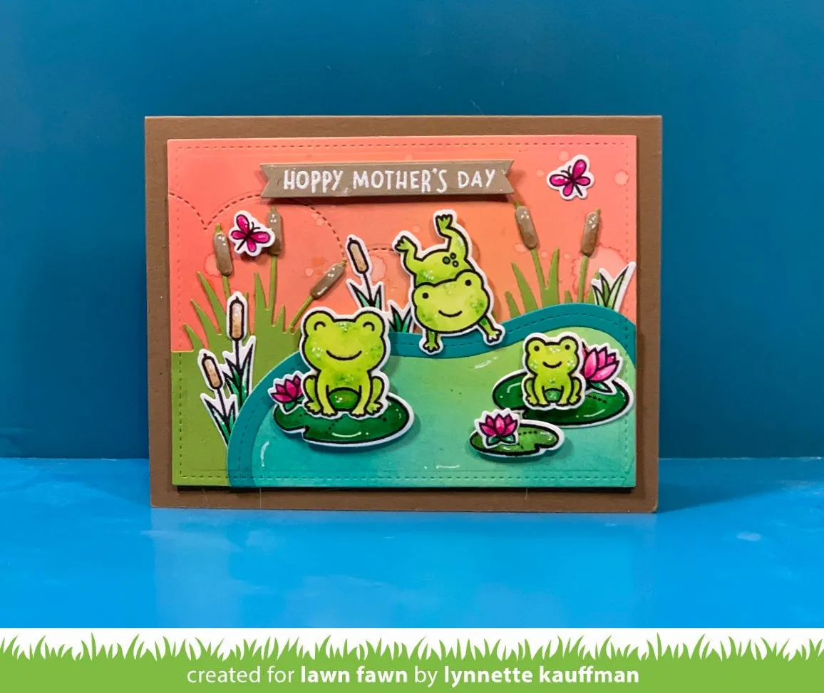 Lawn Fawn Stitched Pond Frame Lawn Cuts Stanzen Teich