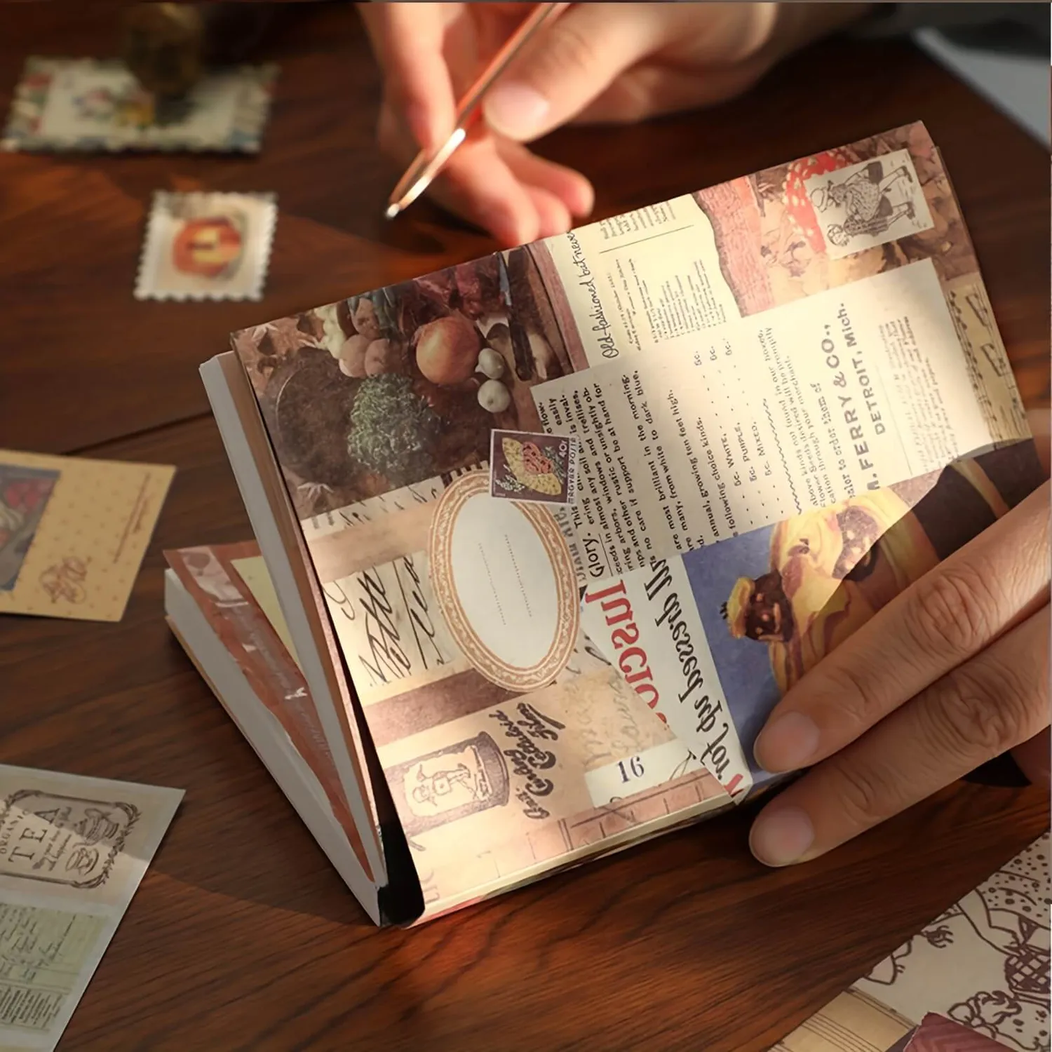 Ieebee Vintage Junk Journal Kit 346-teilig Papier Sticker