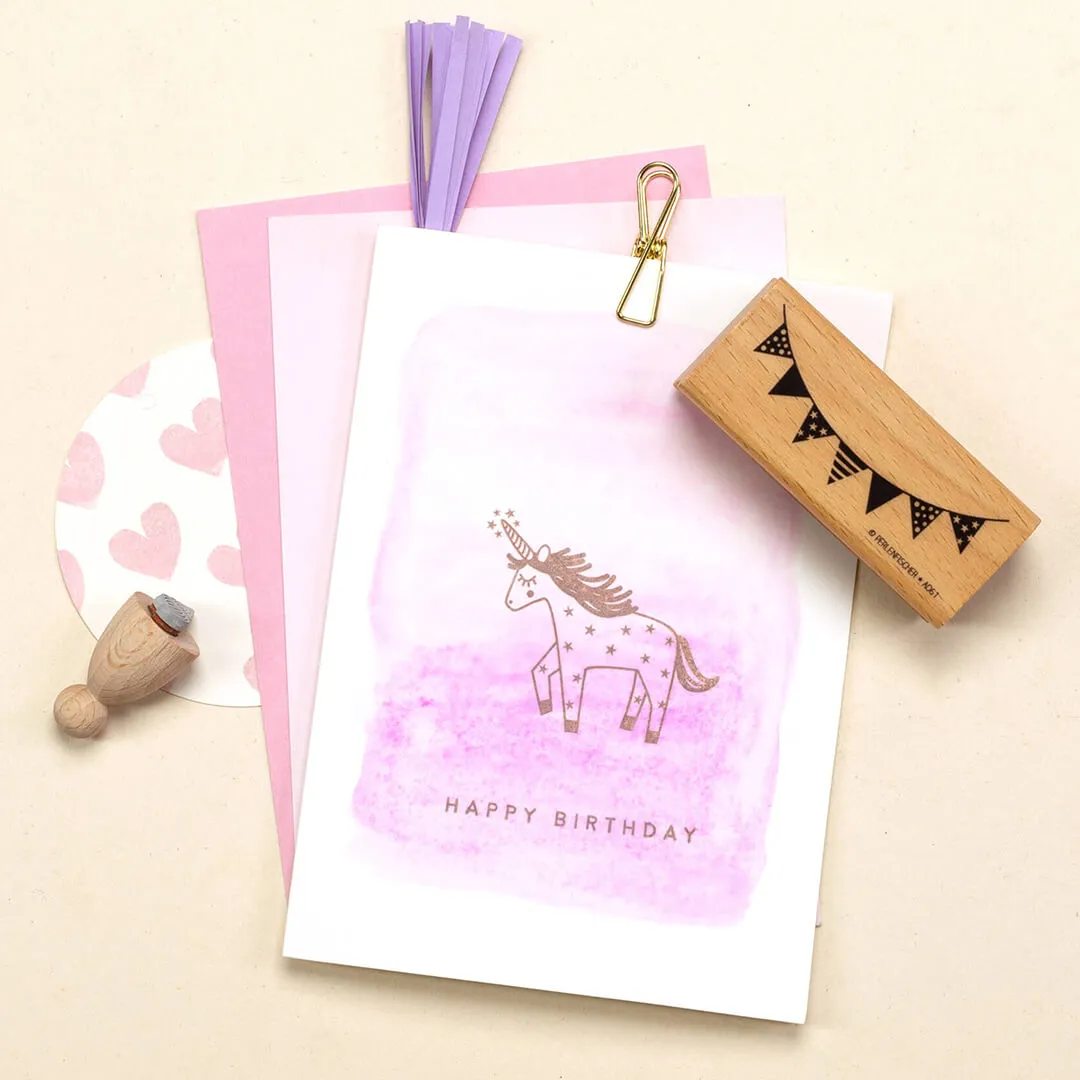 Perlenfischer Einhorn Stempel Kinder 43x51 mm