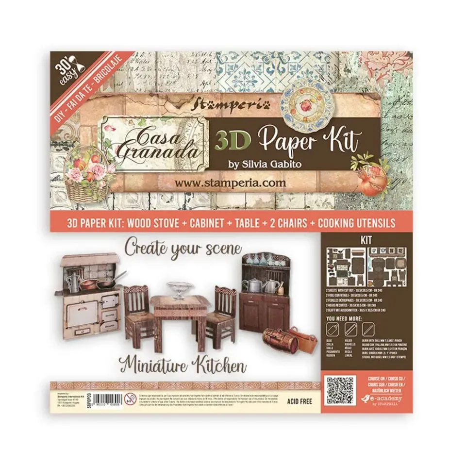 Stamperia Casa Granada 3D Papier Set Bastelbogen
