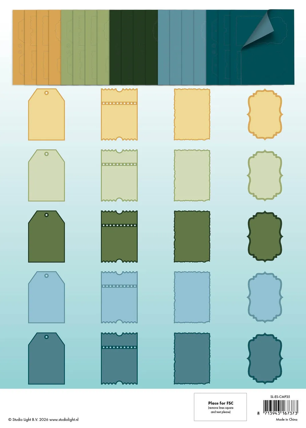 StudioLight Essentials Kartenblock Christmas Forest 127x178mm