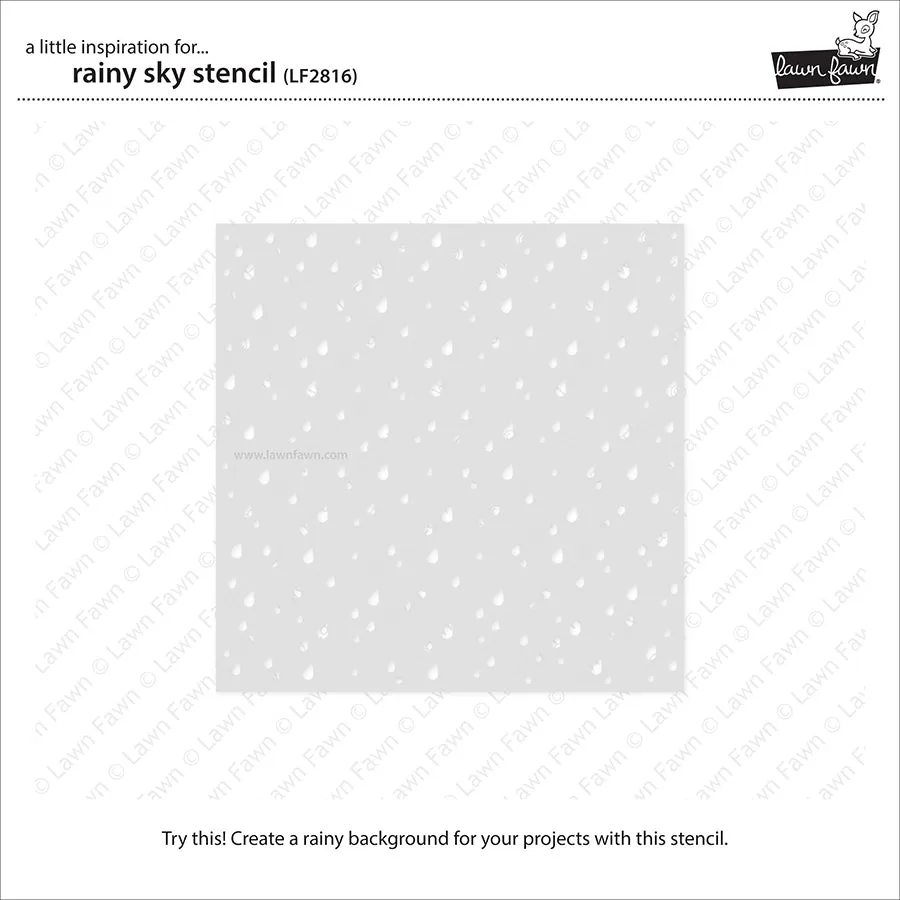 Lawn Fawn Rainy Sky Schablone 15x15 cm Regentropfen