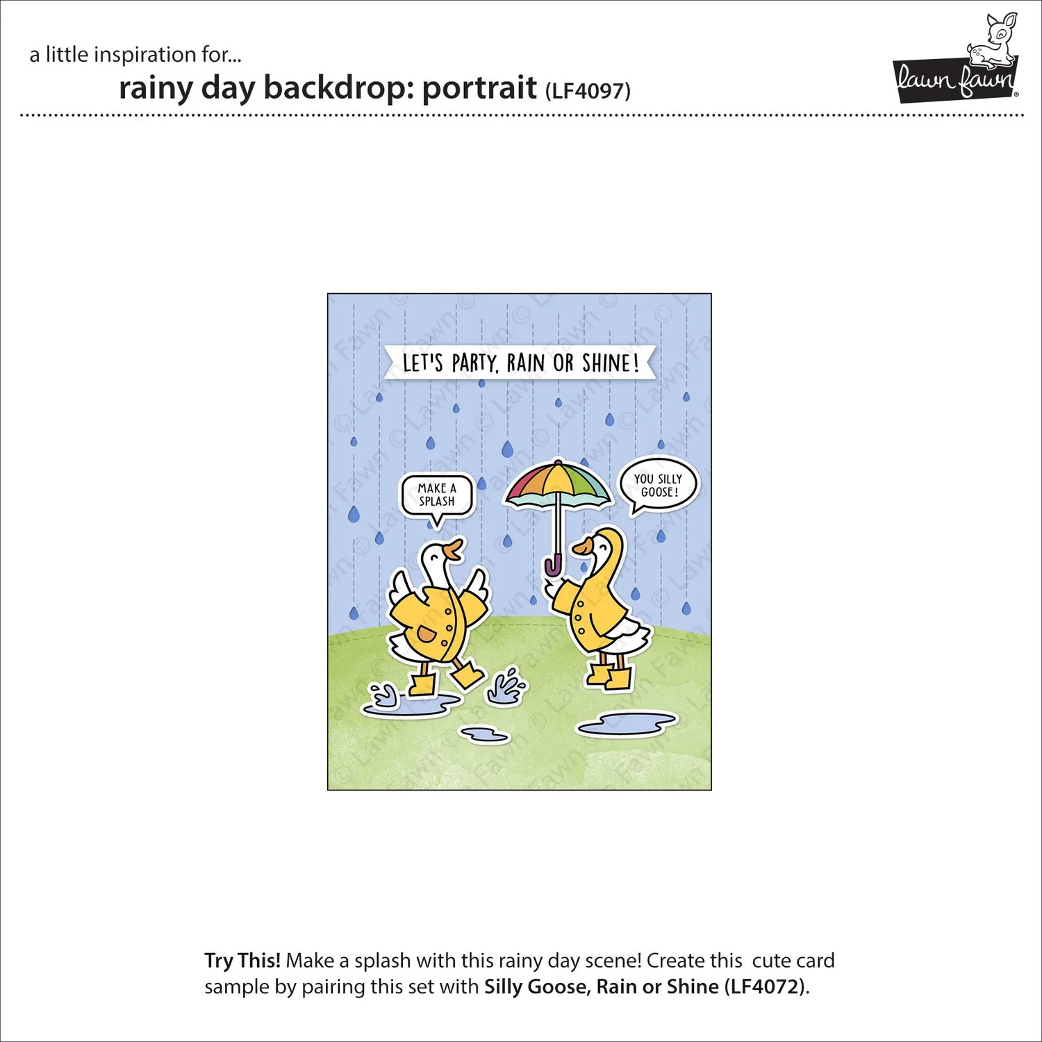 Lawn Fawn Lawn Cuts Rainy Day Backdrop Portrait Stanzschablone