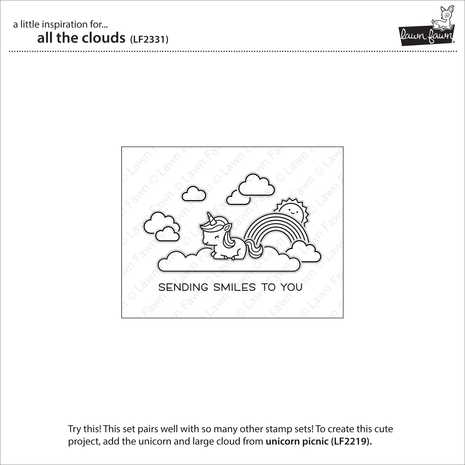 Lawn Fawn All the Clouds LF2331 Stempelset Himmel