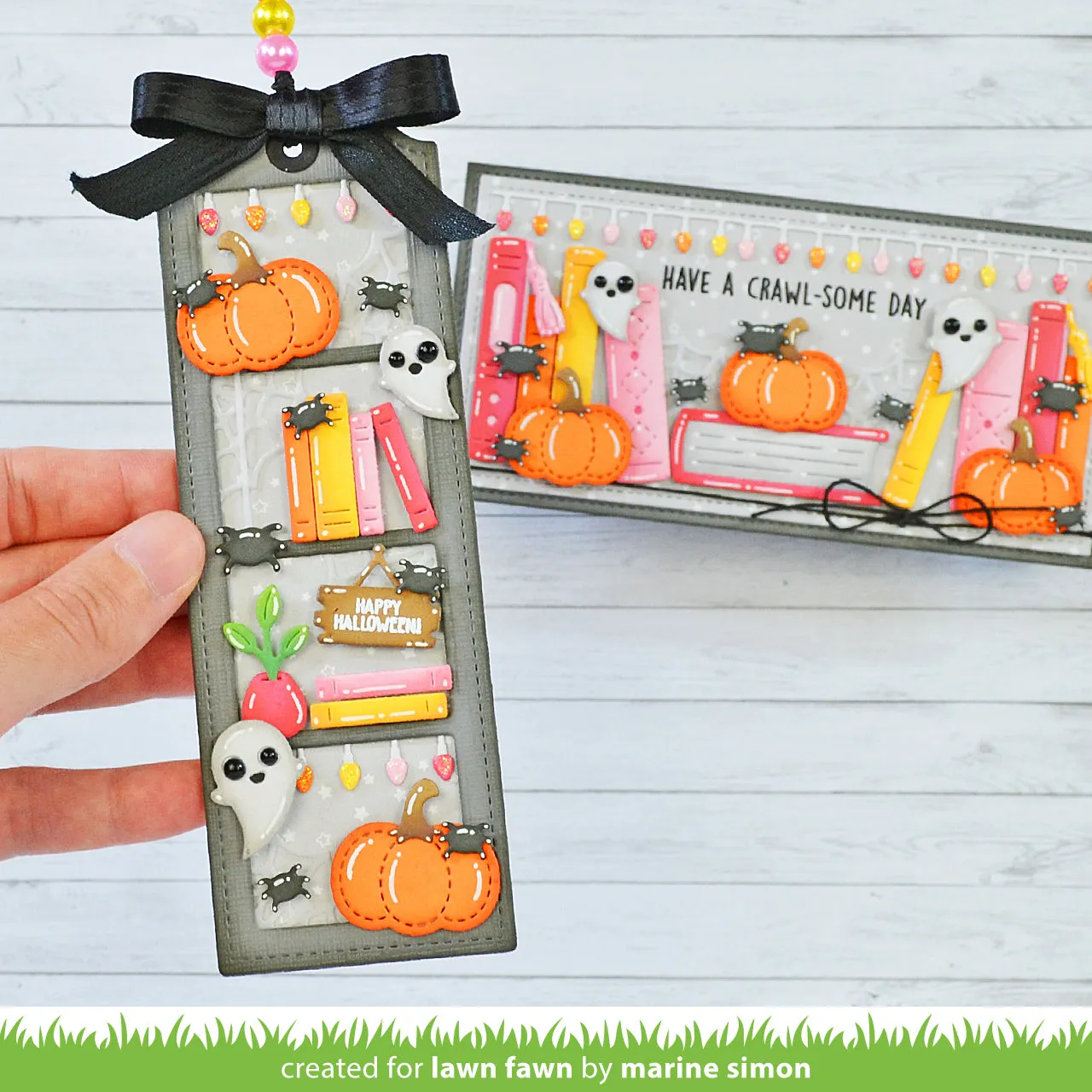 Lawn Fawn Lawn Cuts Stitched Bookmark Stanze Bücherregal