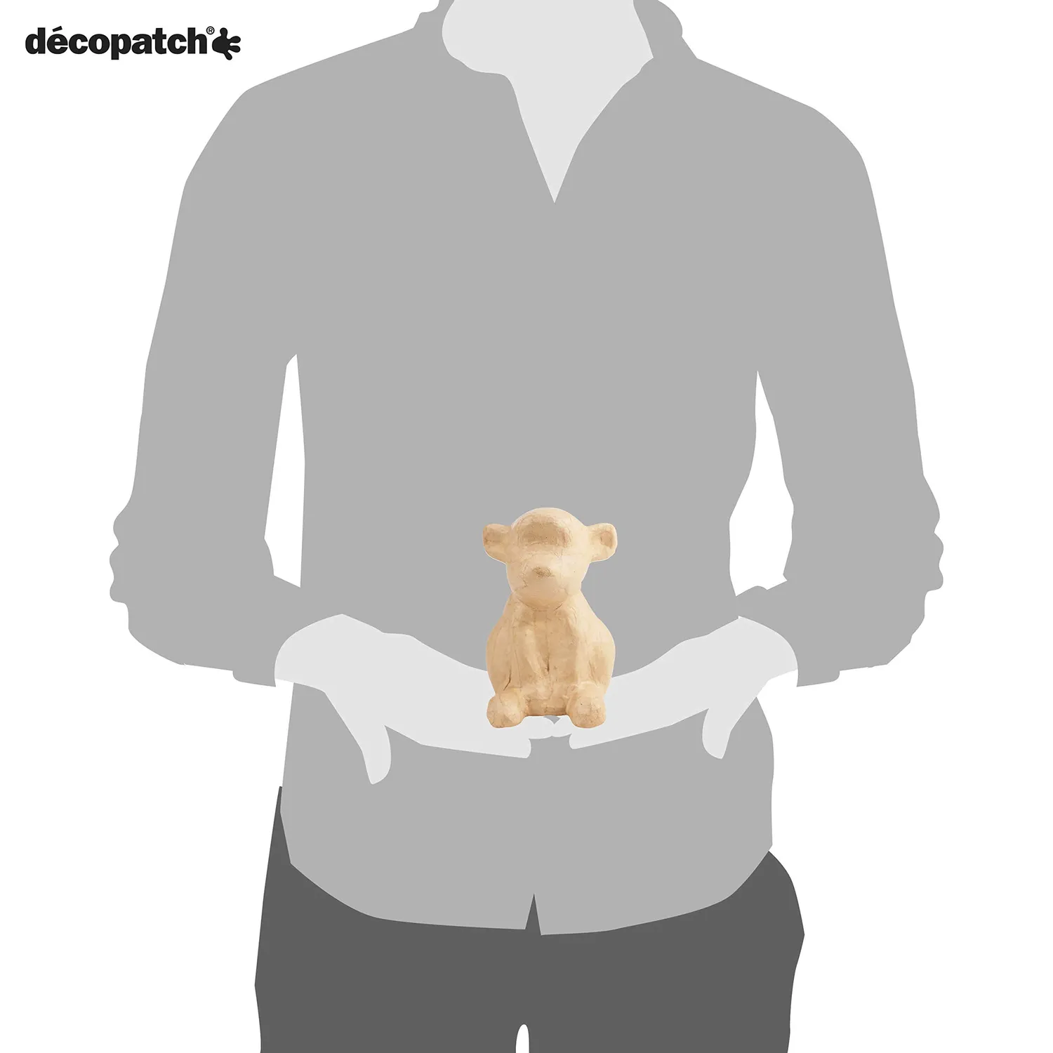 Décopatch Affe Pappmaché Figur S 13x10x14,5 cm
