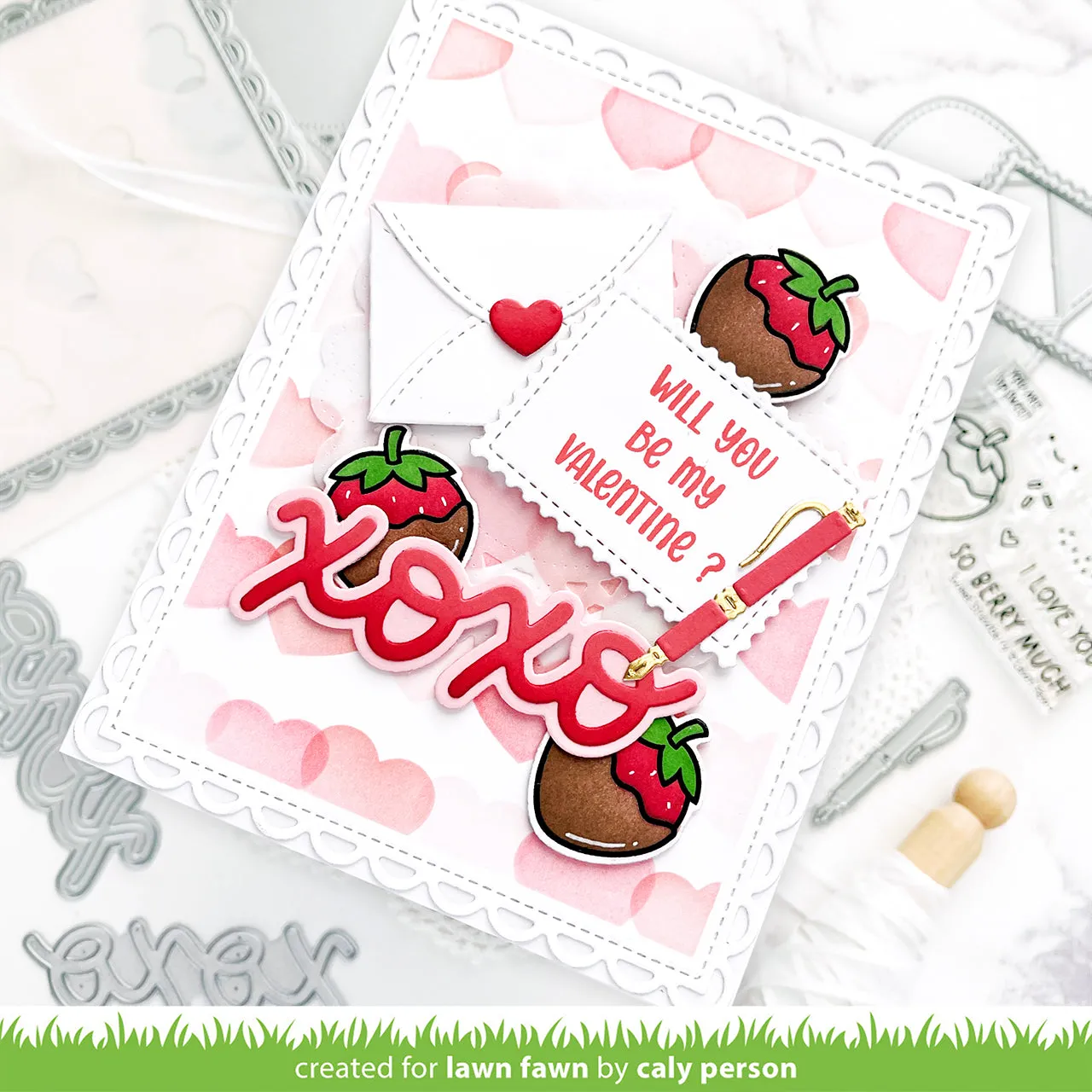 Lawn Fawn Scripty XOXO Outline Stanzschablone LF3616
