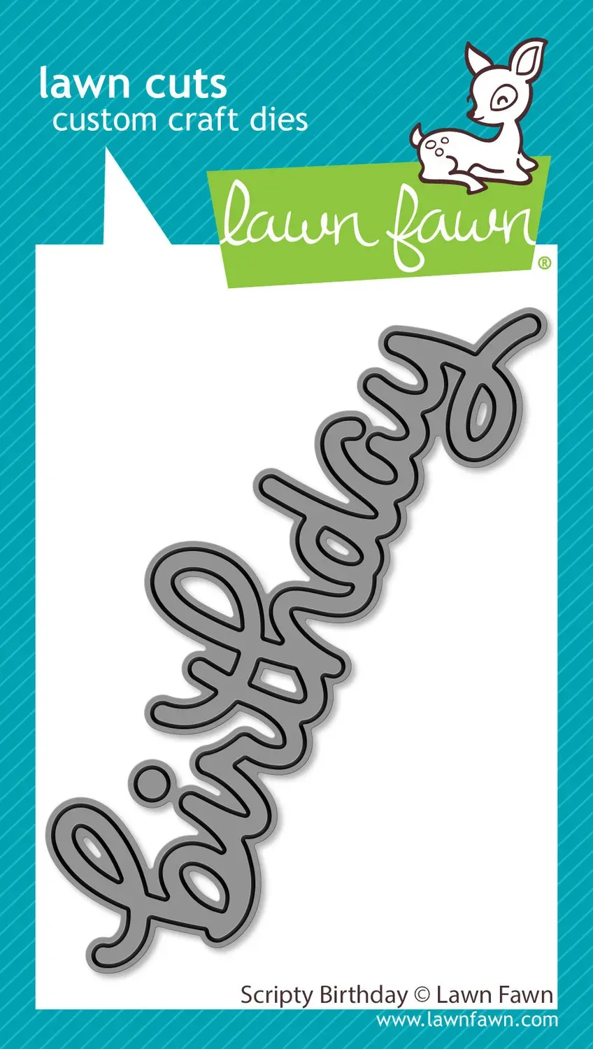 Lawn Fawn Scripty Birthday Stanzschablone Schriftzug